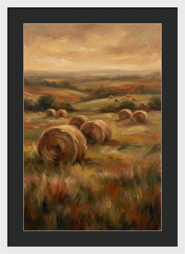 Hay Bales Dotting Meadow