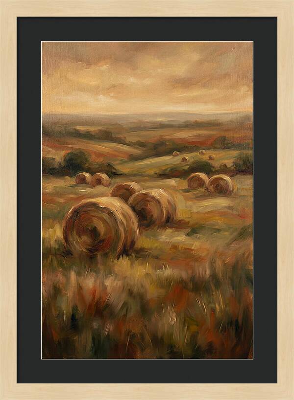 Hay Bales Dotting Meadow