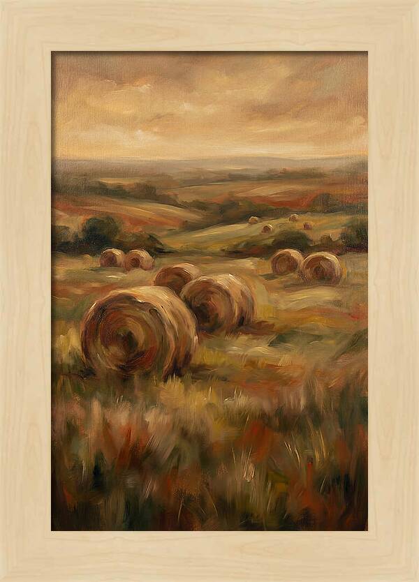 Hay Bales Dotting Meadow