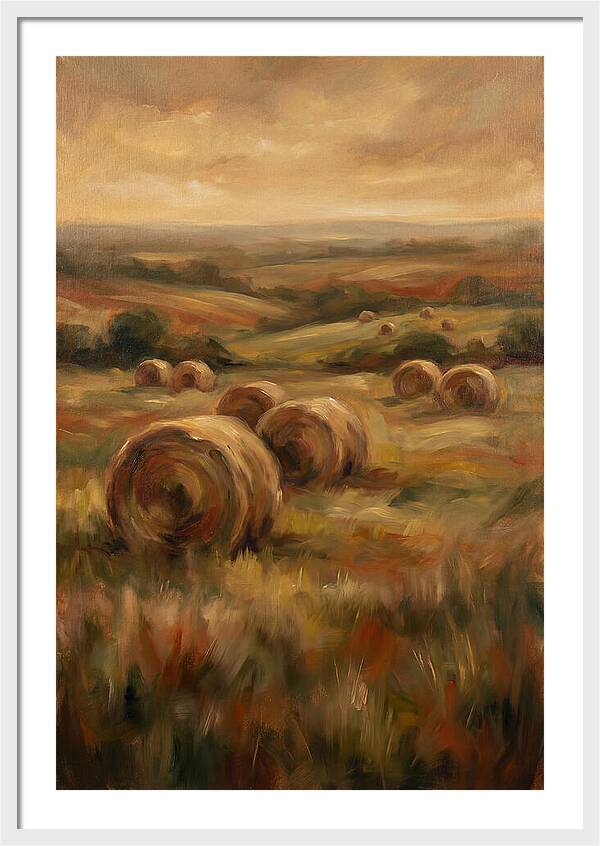 Hay Bales Dotting Meadow