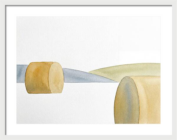 Hay Bales In Minimalist Harmony
