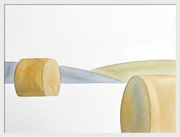 Hay Bales In Minimalist Harmony