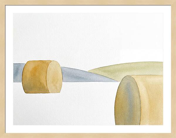 Hay Bales In Minimalist Harmony