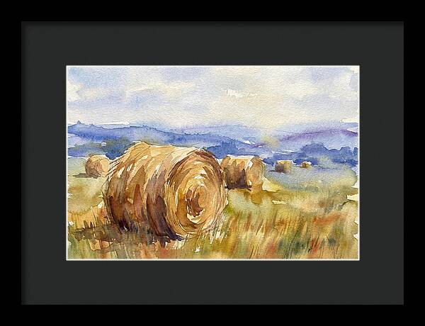 Hay Bales In Serene Landscape