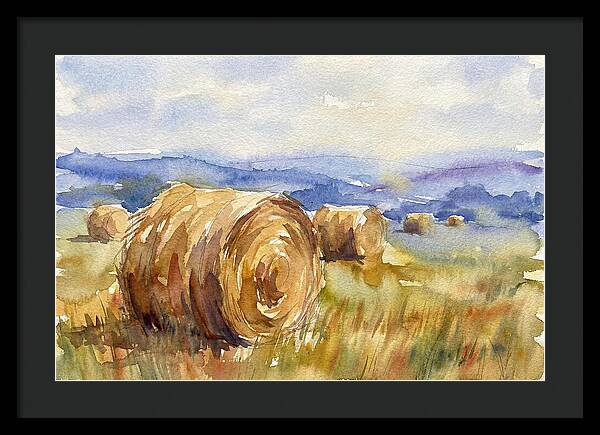 Hay Bales In Serene Landscape