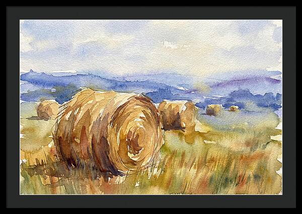 Hay Bales In Serene Landscape