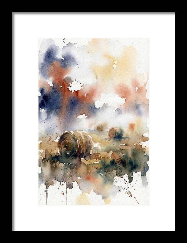Hay Bales In Watercolor