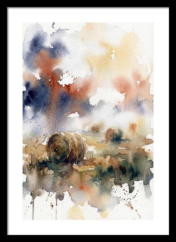 Hay Bales In Watercolor