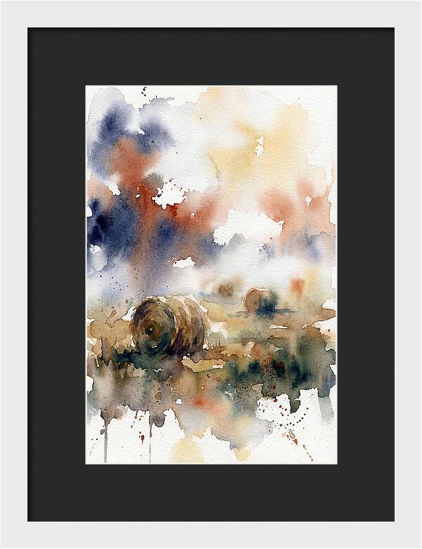 Hay Bales In Watercolor
