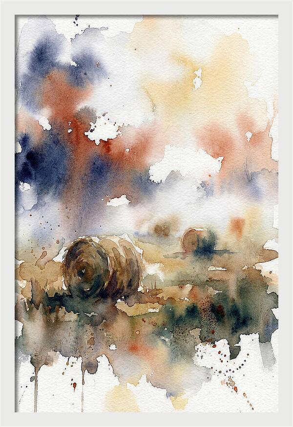 Hay Bales In Watercolor