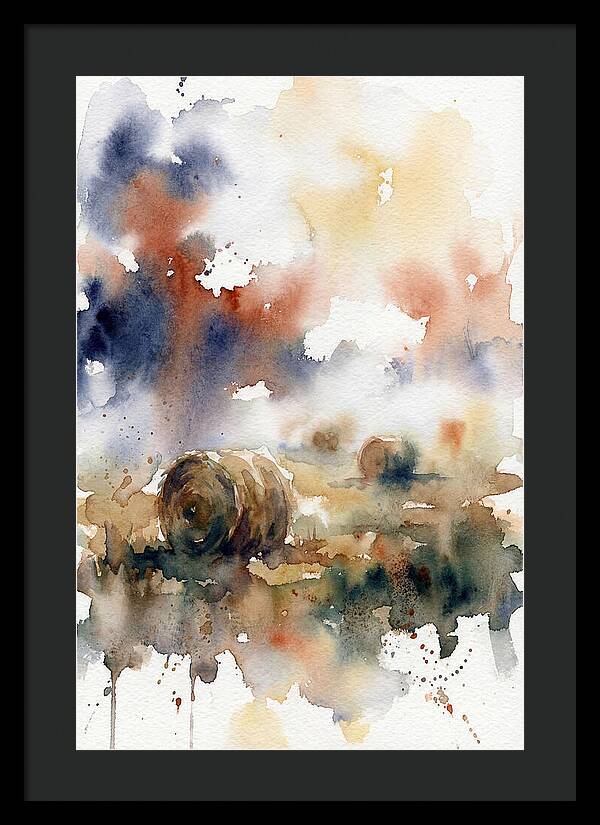 Hay Bales In Watercolor
