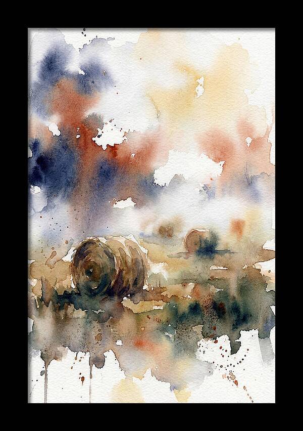 Hay Bales In Watercolor