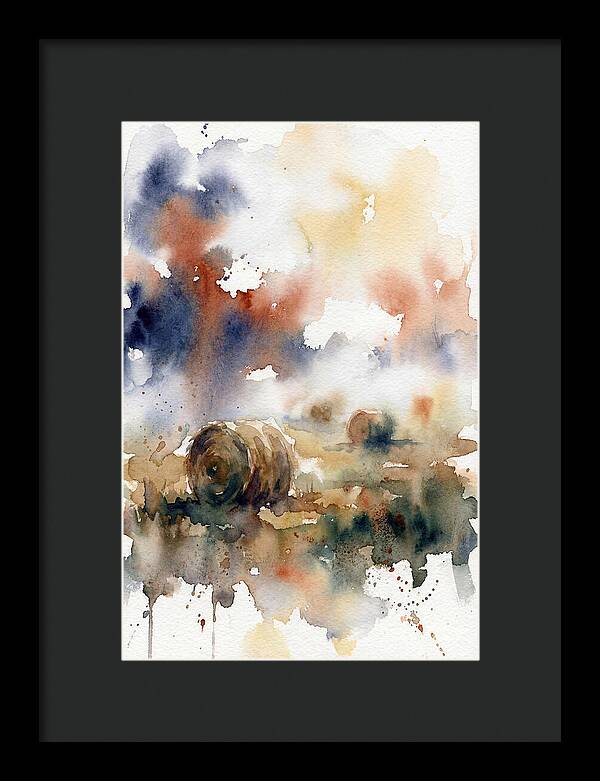 Hay Bales In Watercolor