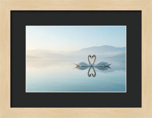 Heartfelt Swans On Tranquil Lake
