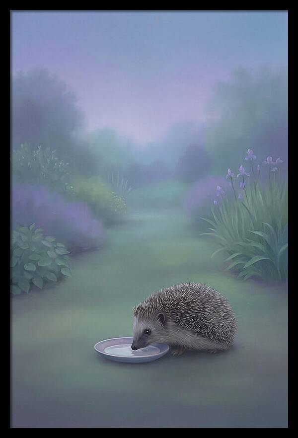Hedgehog Enjoying A Refreshing Drink