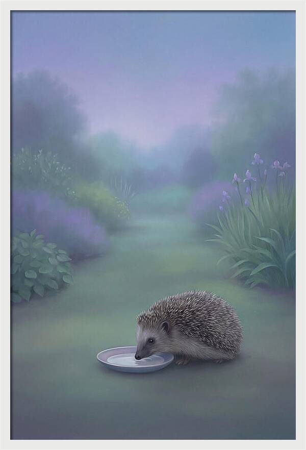 Hedgehog Enjoying A Refreshing Drink