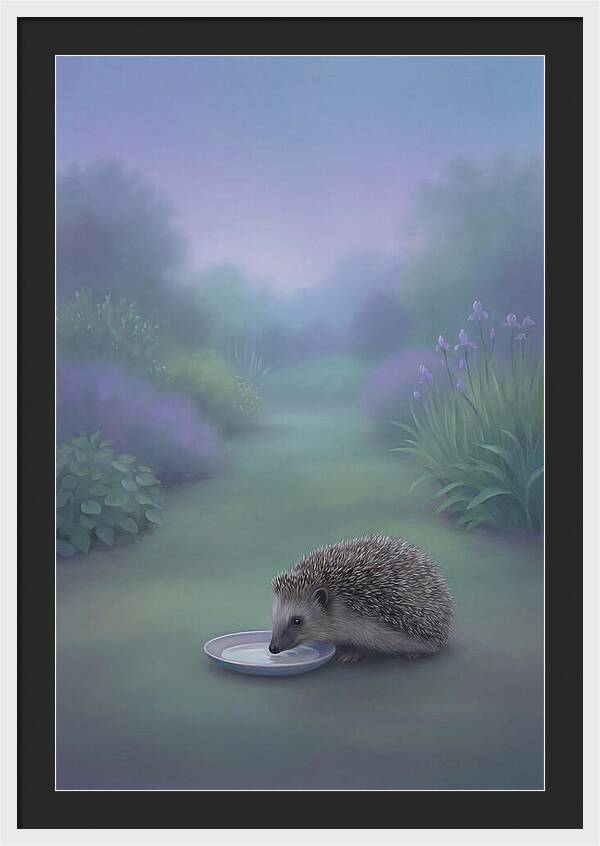 Hedgehog Enjoying A Refreshing Drink