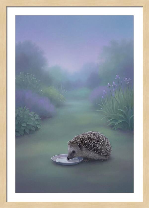 Hedgehog Enjoying A Refreshing Drink