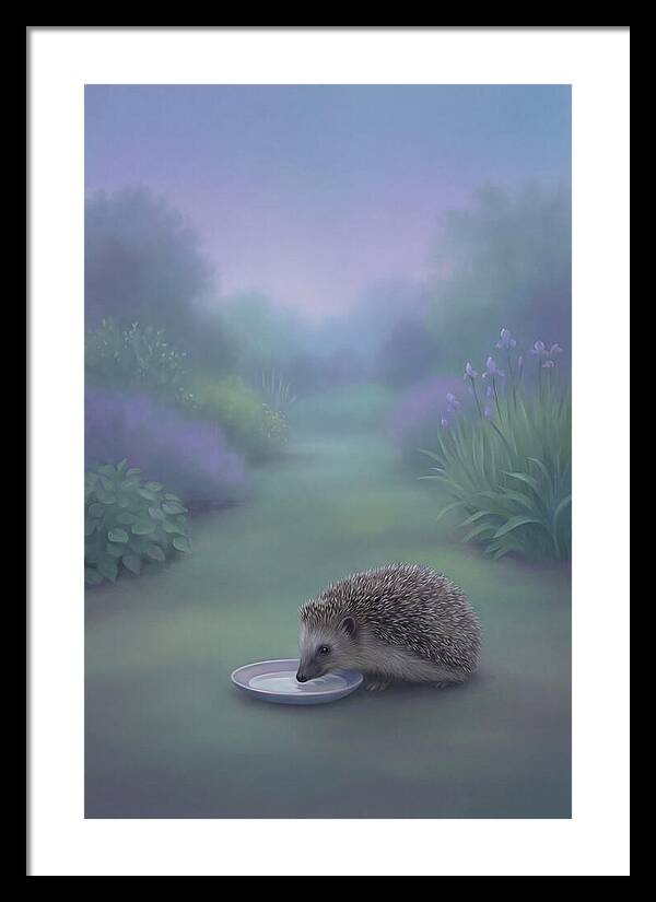 Hedgehog Enjoying A Refreshing Drink