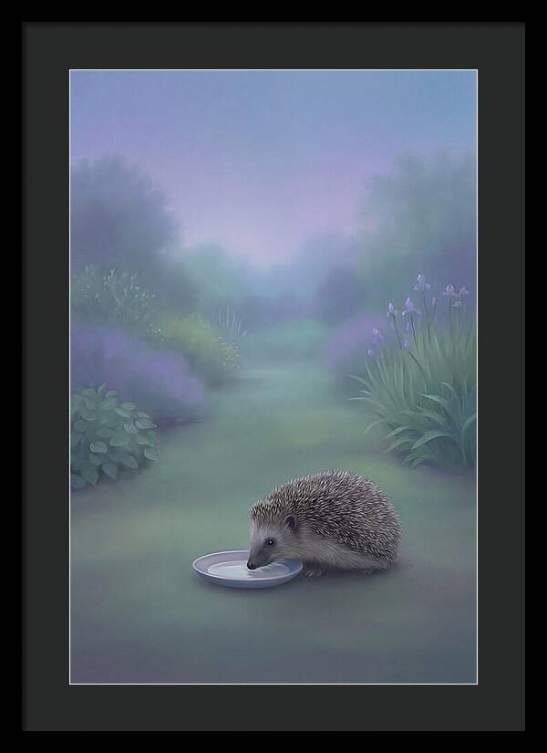 Hedgehog Enjoying A Refreshing Drink