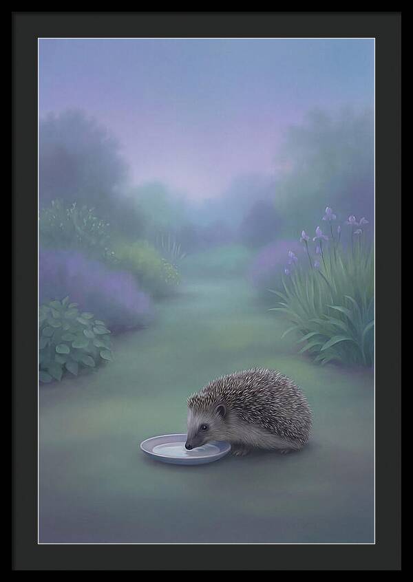 Hedgehog Enjoying A Refreshing Drink