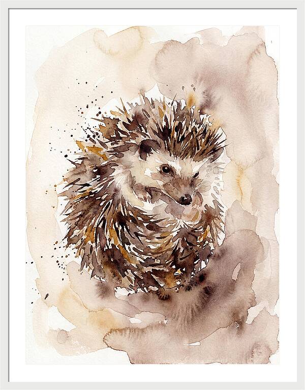 Hedgehog In Watercolor Bliss