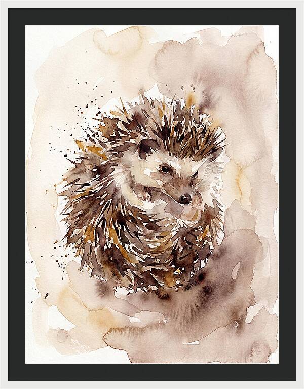 Hedgehog In Watercolor Bliss