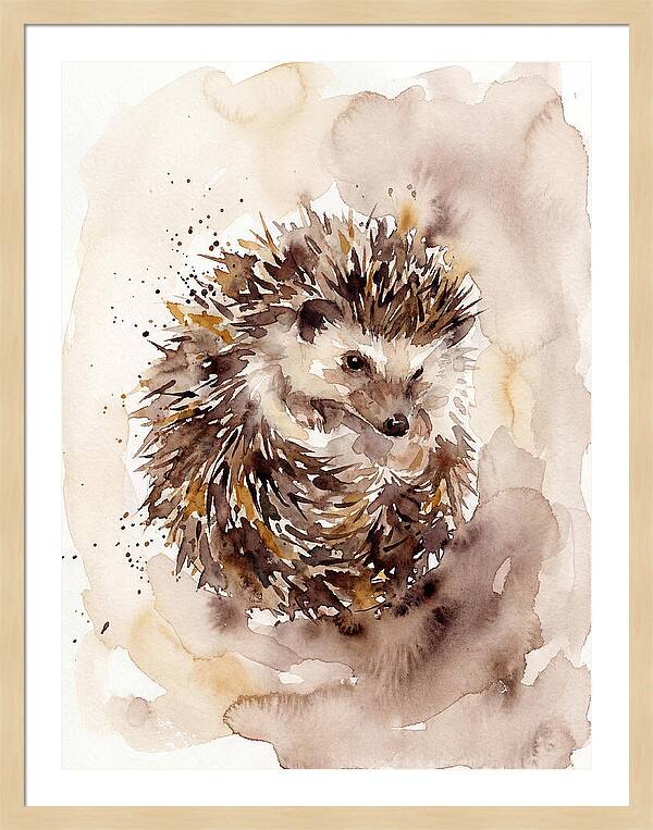 Hedgehog In Watercolor Bliss