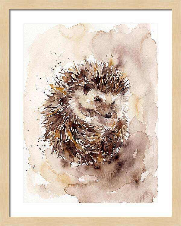 Hedgehog In Watercolor Bliss