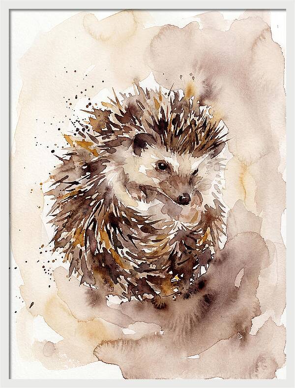 Hedgehog In Watercolor Bliss