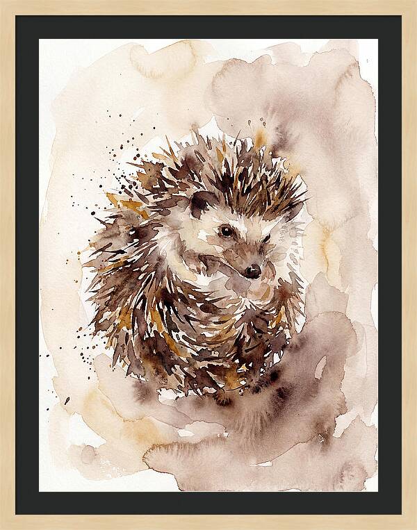 Hedgehog In Watercolor Bliss