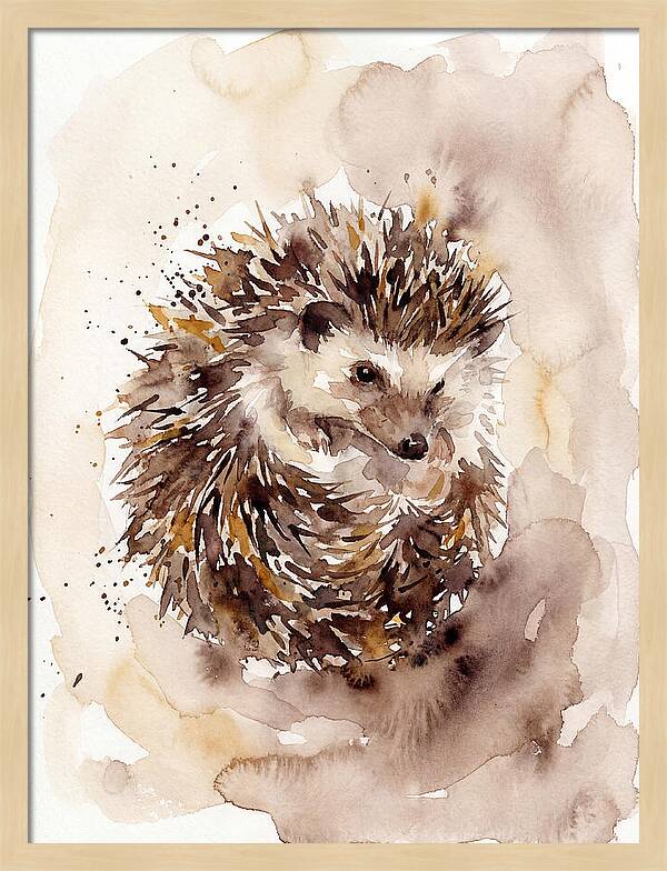 Hedgehog In Watercolor Bliss