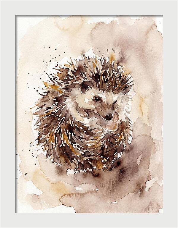 Hedgehog In Watercolor Bliss