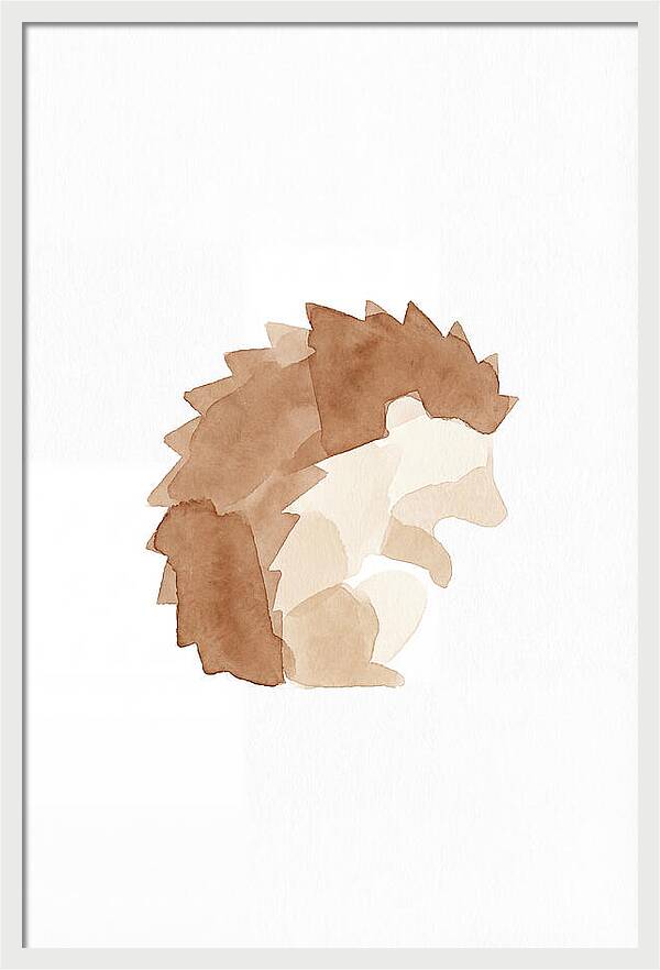 Hedgehog Minimalism In Watercolor