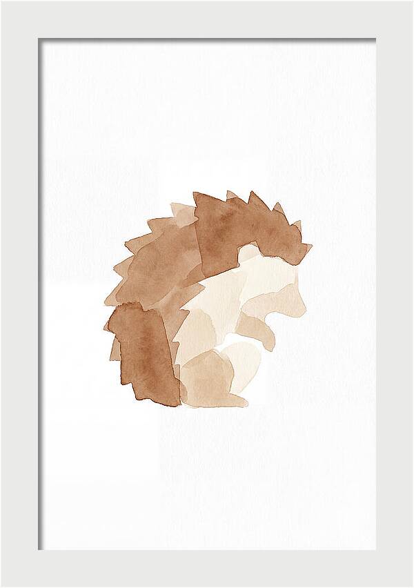 Hedgehog Minimalism In Watercolor