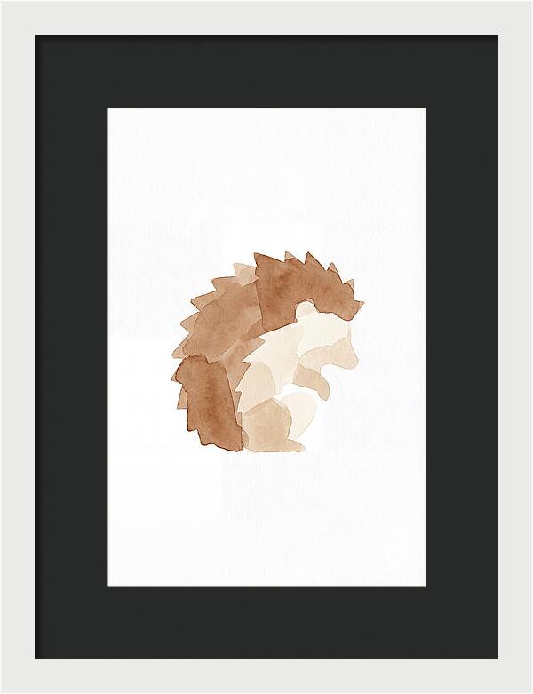 Hedgehog Minimalism In Watercolor