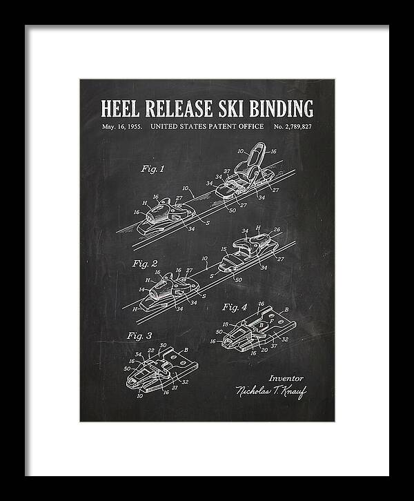 Heel Release Ski Binding Chalkboard Patent Us2789827a