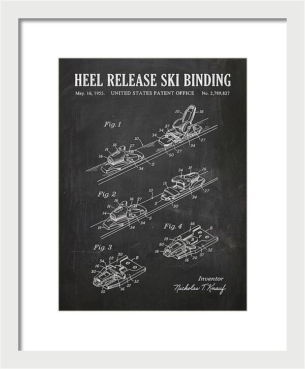 Heel Release Ski Binding Chalkboard Patent Us2789827a