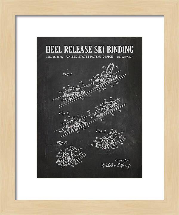 Heel Release Ski Binding Chalkboard Patent Us2789827a