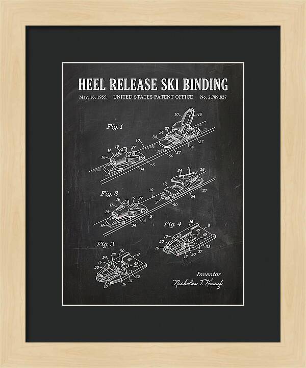 Heel Release Ski Binding Chalkboard Patent Us2789827a