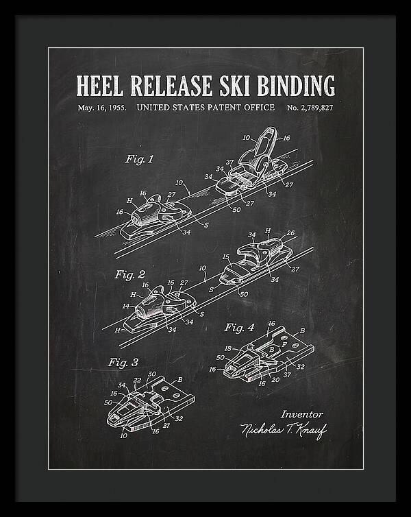 Heel Release Ski Binding Chalkboard Patent Us2789827a