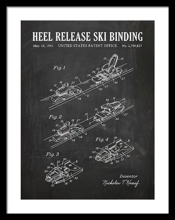 Heel Release Ski Binding Chalkboard Patent Us2789827a