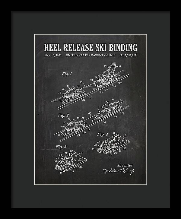 Heel Release Ski Binding Chalkboard Patent Us2789827a