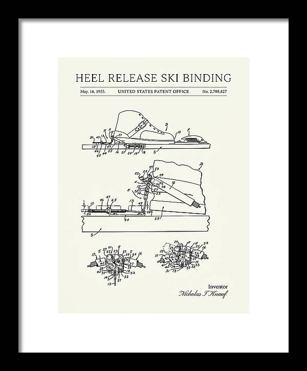 Heel Release Ski Binding Minimalist Patent Us2789827a
