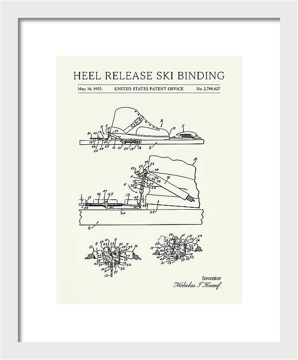 Heel Release Ski Binding Minimalist Patent Us2789827a