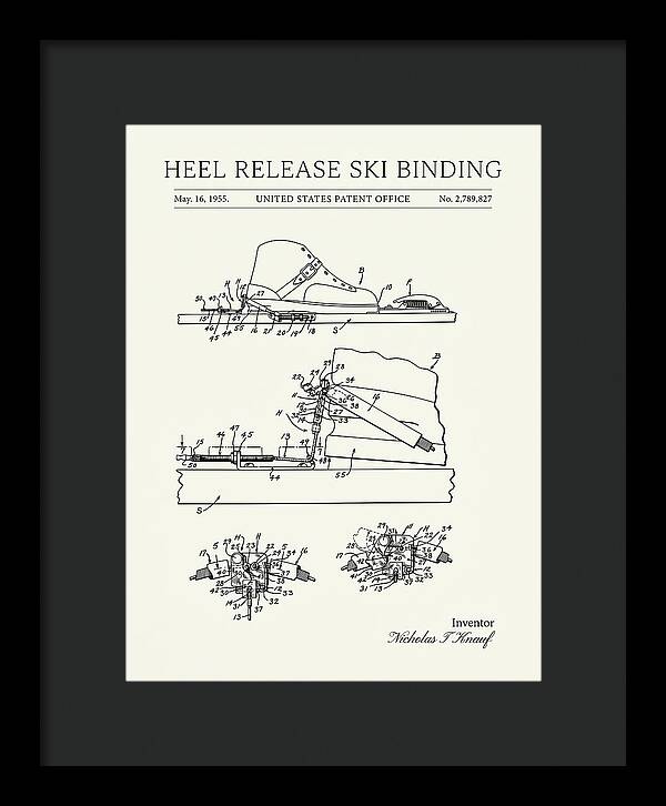Heel Release Ski Binding Minimalist Patent Us2789827a