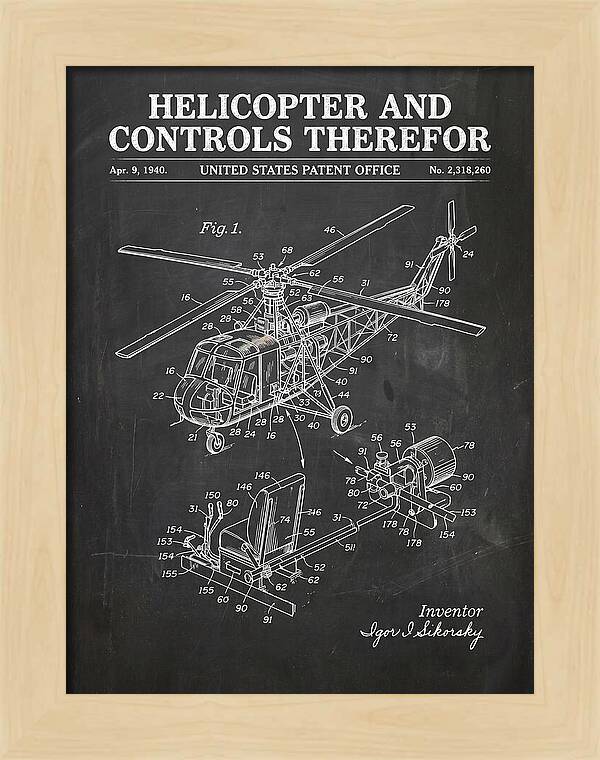 Helicopter And Controls Sikorsky Chalkboard Patent Us2318260