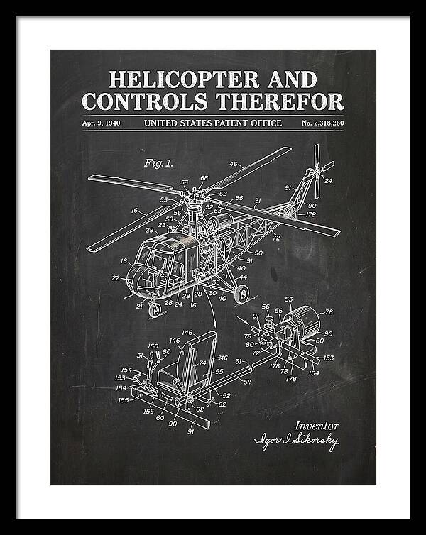 Helicopter And Controls Sikorsky Chalkboard Patent Us2318260