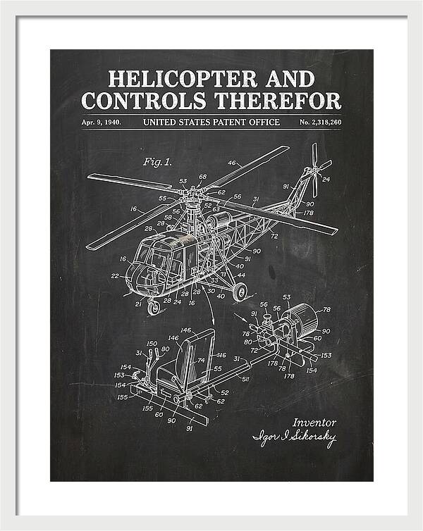 Helicopter And Controls Sikorsky Chalkboard Patent Us2318260