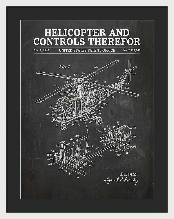 Helicopter And Controls Sikorsky Chalkboard Patent Us2318260